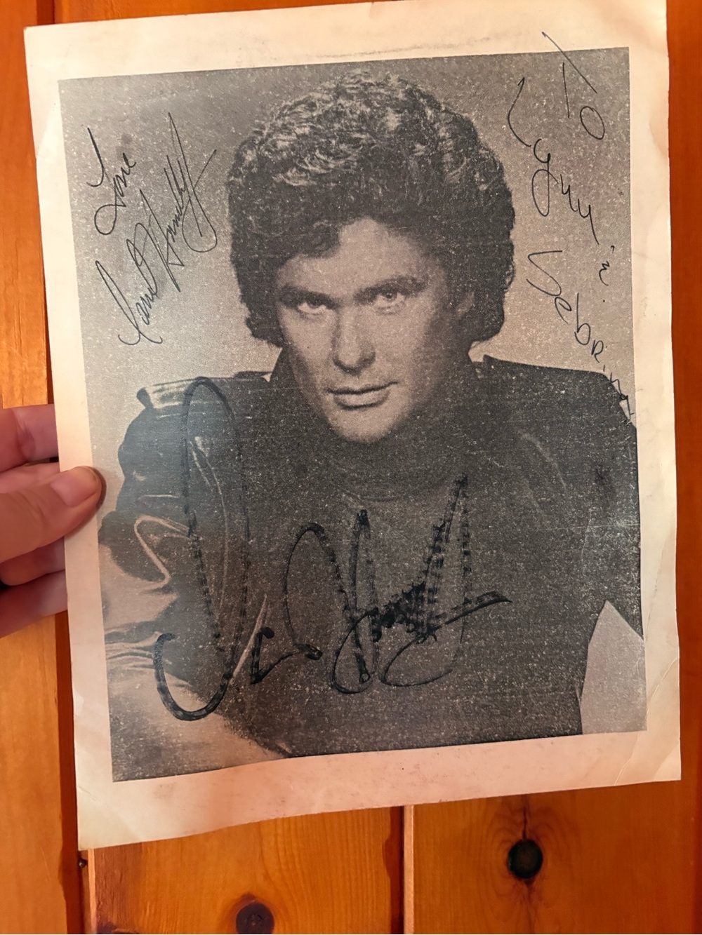 Signed David Hasselhoff photo